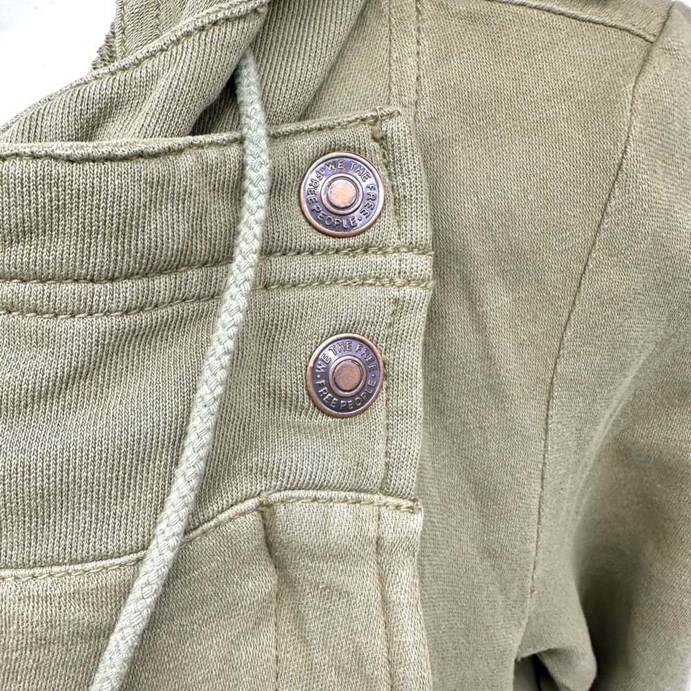 ❤️ Free People Carmen Moto Hoodie Jacket Cardigan NWT Olive Women’s Small - Picture 9 of 9